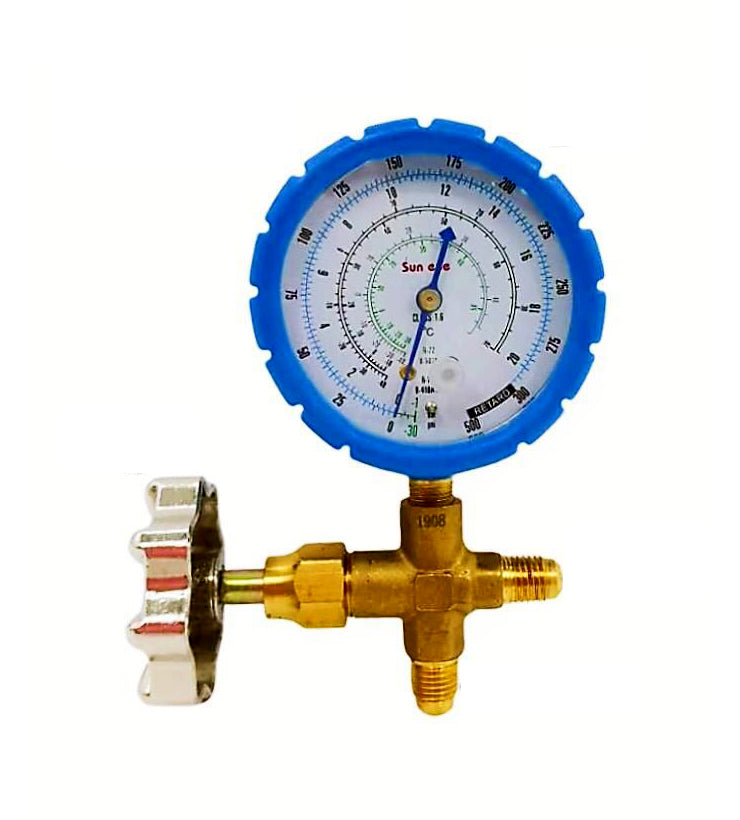 Sun Eye Meter Gauge 3 Ways R410A, R32, R22, R134A, R404, R507 - Low ( Blue )