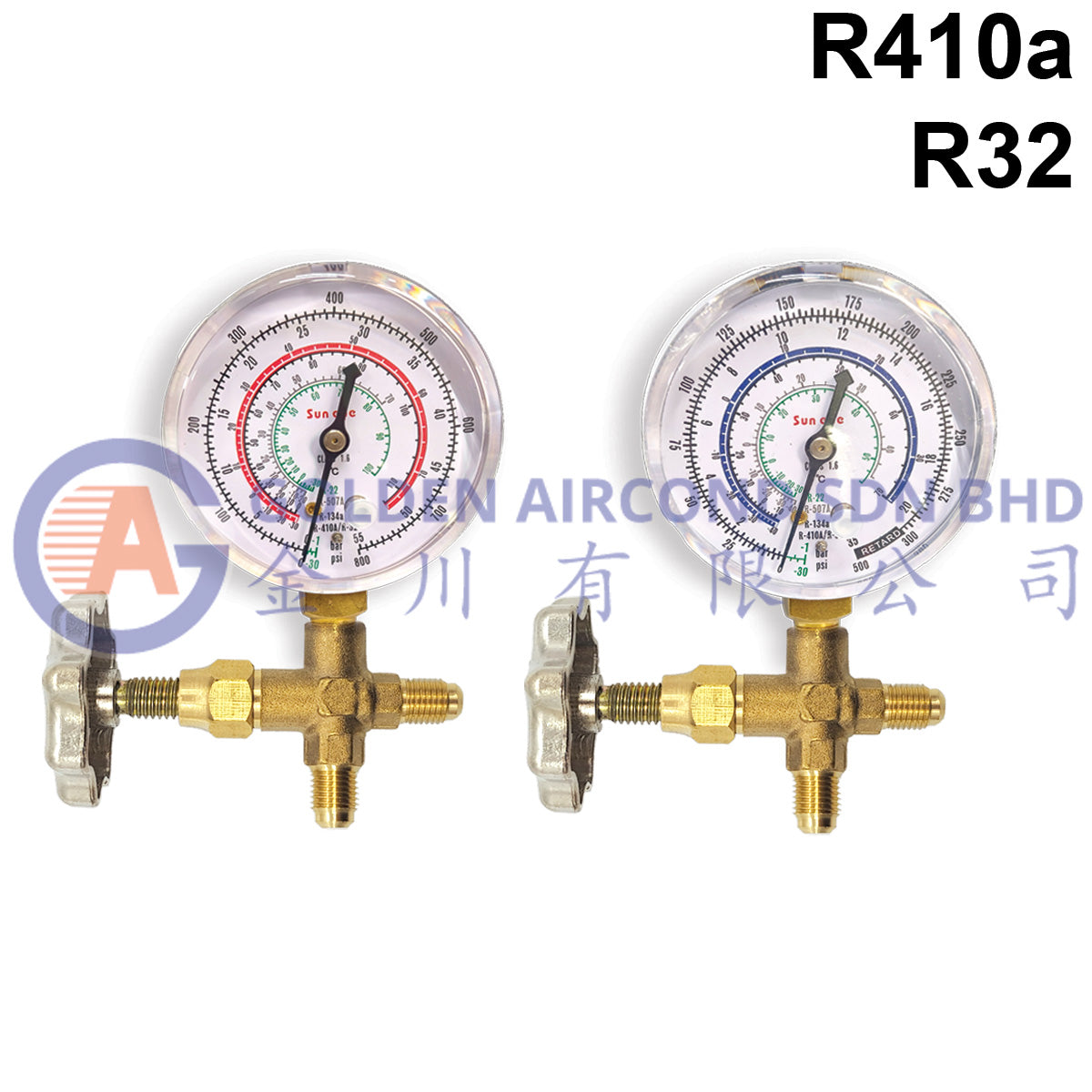 Sun Eye Meter Gauge 3 Ways R410/32 - Copper