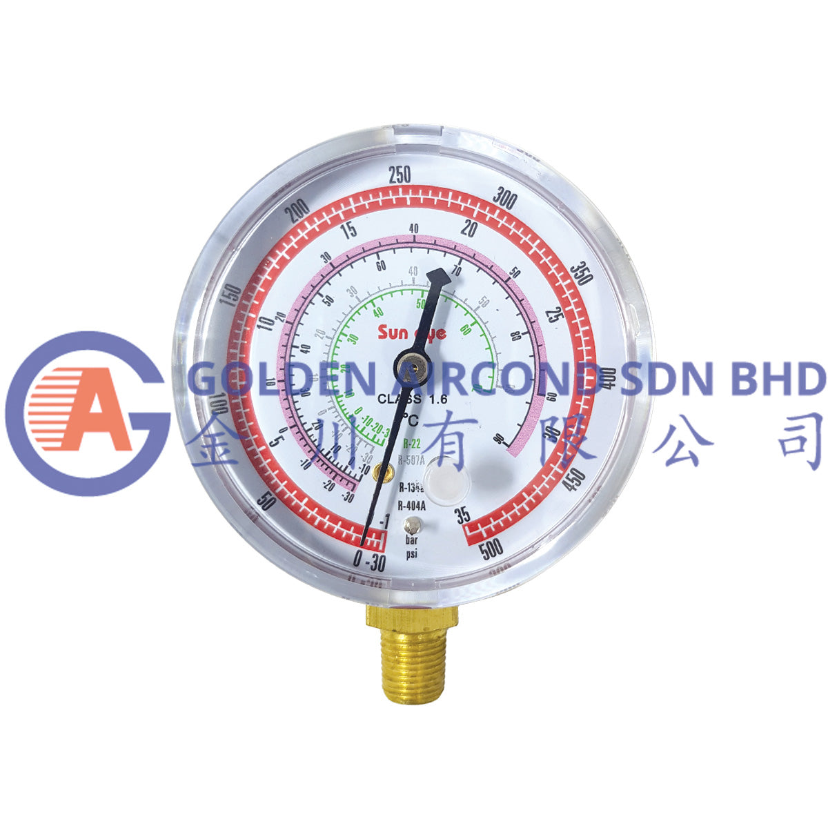 Sun Eye Meter Gauge R22/ R12/ R134A/ R404A - High ( Red )