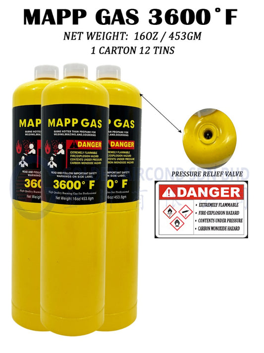 Mapp Gas 3600°F - 453gm (12 Btls / Ctn)